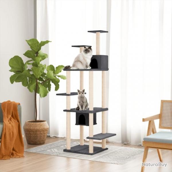 Arbre  chat avec griffoirs en sisal Gris fonc 176 cm