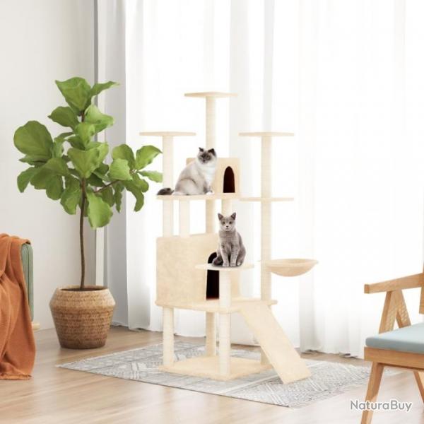 Arbre  chat avec griffoirs en sisal Crme 154 cm