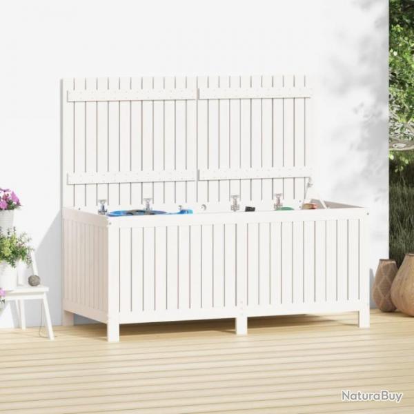 Bote de rangement de jardin Blanc 147x68x64 cm Bois de pin