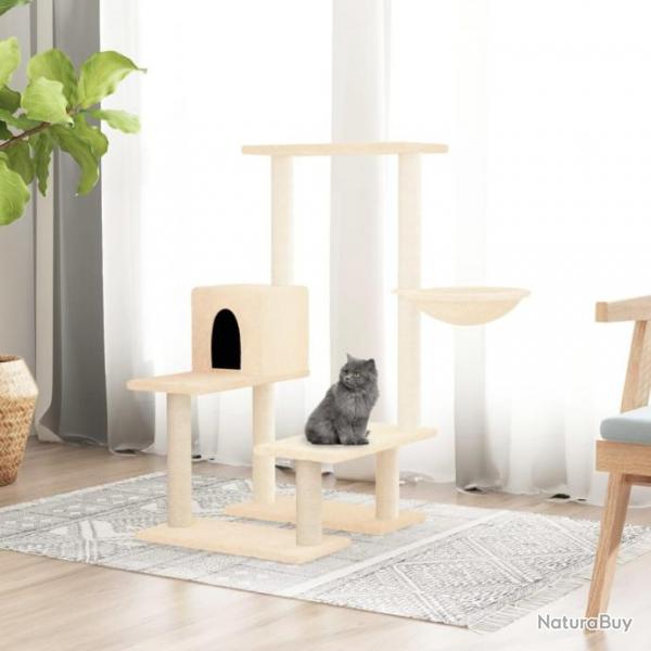 Arbre  chat avec griffoirs en sisal Crme 94,5 cm