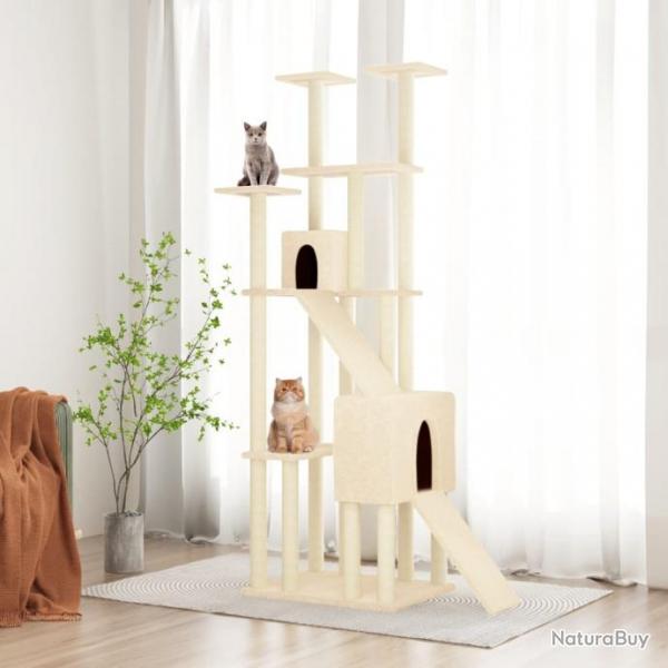 Arbre  chat avec griffoirs en sisal Crme 190 cm