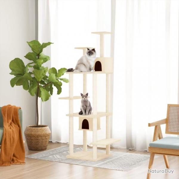 Arbre  chat avec griffoirs en sisal Crme 176 cm