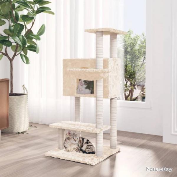 Arbre  chat avec griffoirs en sisal Crme 108,5 cm