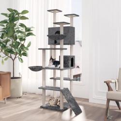 Arbre à chat avec griffoirs en sisal Gris foncé 191 cm