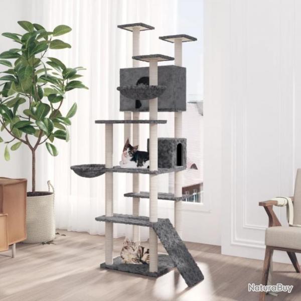 Arbre  chat avec griffoirs en sisal Gris fonc 191 cm