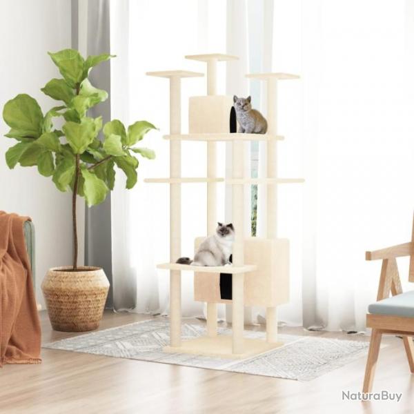 Arbre  chat avec griffoirs en sisal Crme 162 cm