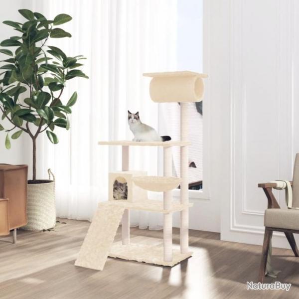 Arbre  chat avec griffoirs en sisal Crme 131 cm