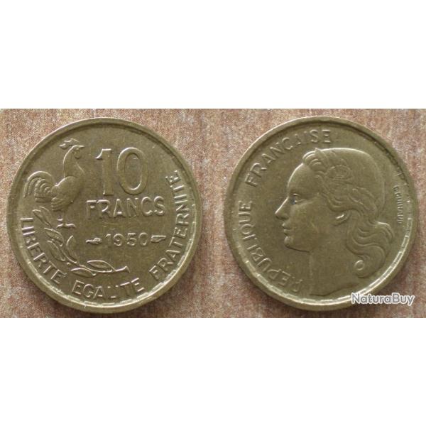 France 10 Francs 1950 Coq Guiraud Frcs Frs Frc Piece Marianne
