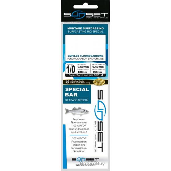 Bas De Ligne Surfcasting Rs Competition Special Bar / Fluoro 3X70 N2 N1/0