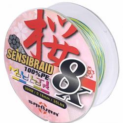 Tresse Sakura Sensibraid 8 Multicolor 300 M 12/100-20LBS