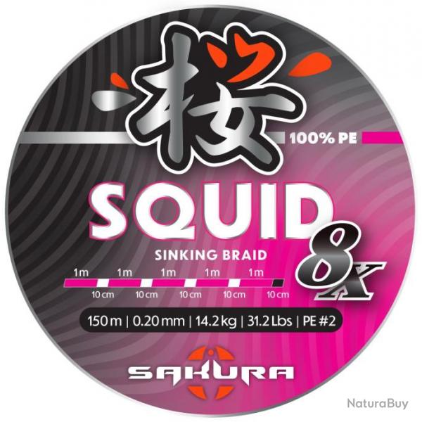 Tresse Sakura Squid 8 Pink 150M 20/100-14,2KG