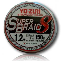 TRESSE YO-ZURI SUPERBRAID 8X 1.2 ARGENT 150M