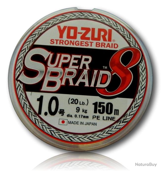 TRESSE YO-ZURI SUPERBRAID 8X - 1.0 ARGENT - 150 M - Nylons