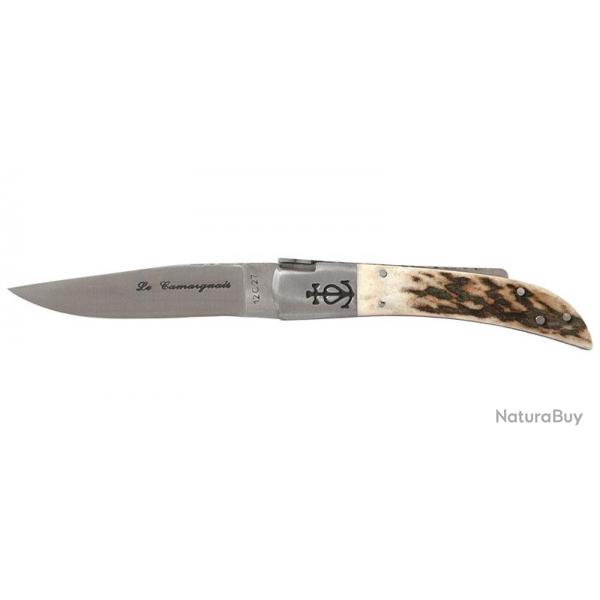 Couteau Le Camarguais N?12 Trident Soude Manche Bois De Cerf - CA10094