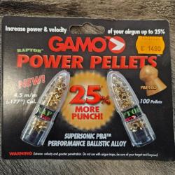 Lot de Plombs gamo power pellets 4,5mm