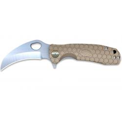 Couteau Pliant Honey Badger Claw D2 Medium Tan Plain - 01HO035