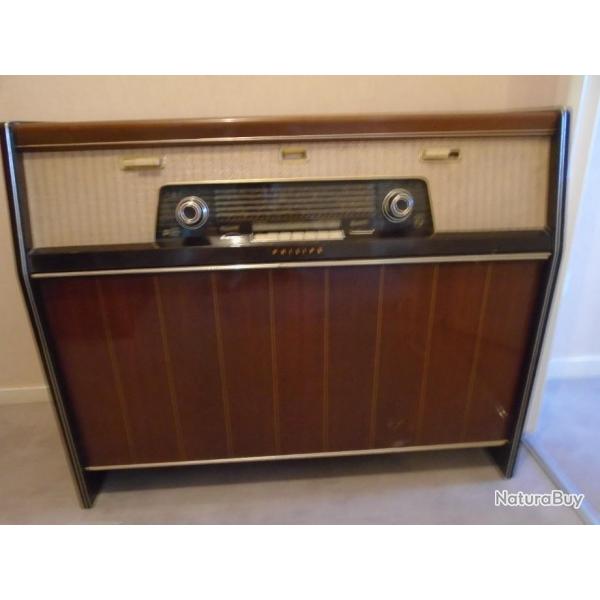 meuble combin radio tourne disques vintage philipps