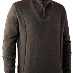 Pull à col avec fermeture à glissière Carlisle marron DEERHUNTER-4XL