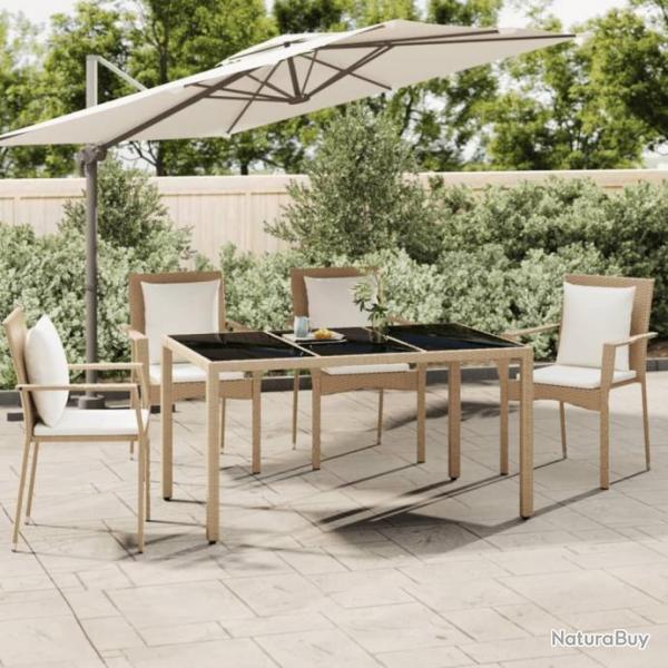 Table de jardin plateau en verre Rsine tresse verre tremp