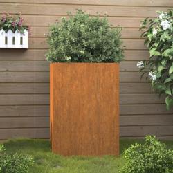 Jardinière Gris 52x48x75 cm Acier corten