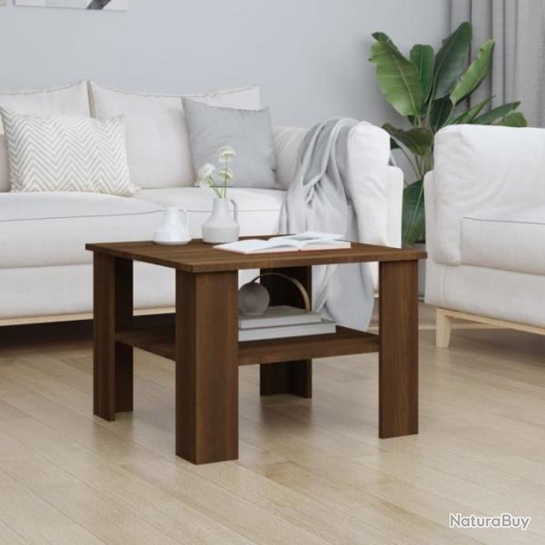 Table basse Chne marron 60x60x42 cm Bois d'ingnierie