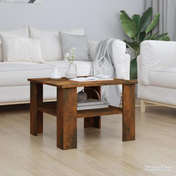 Table basse Chne fum 60x60x42 cm Bois d'ingnierie