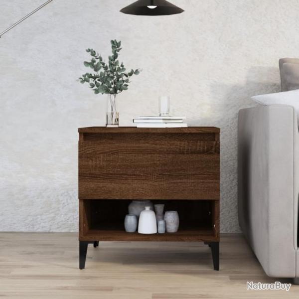 Table d'appoint Chne marron 50x46x50 cm Bois d'ingnierie