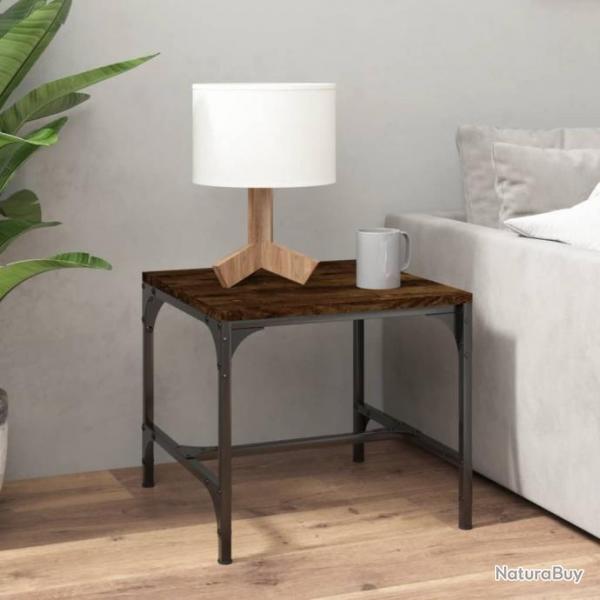 Table d'appoint Chne fum 40x40x35 cm Bois d'ingnierie