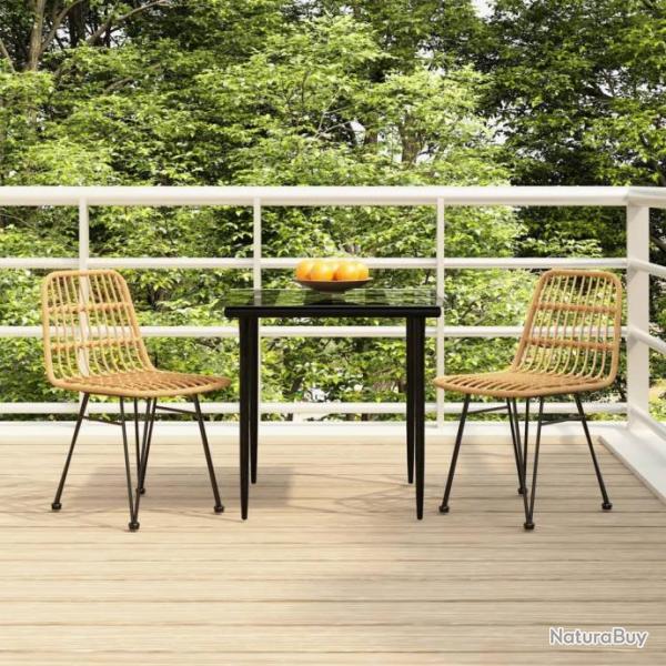 Ensemble de salle  manger de jardin 3 pcs Rsine tresse