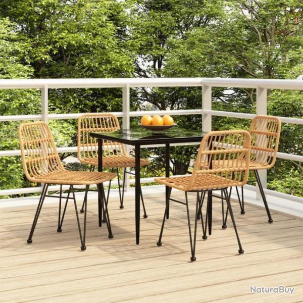 Ensemble  dner de jardin 5 pcs Rsine tresse