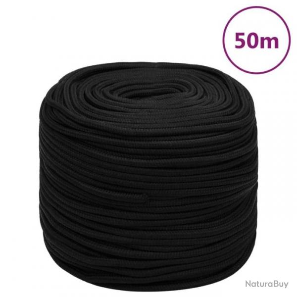 Corde de travail Noir 8 mm 50 m Polyester