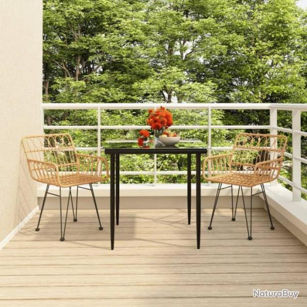 salle  manger de jardin 3 pcs Rsine tresse