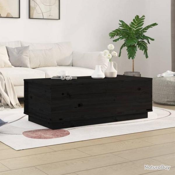 Table basse Noir 100x50x35 cm Bois massif de pin