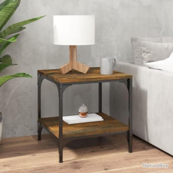 Table d'appoint Chne fum 40x40x40 cm Bois d'ingnierie