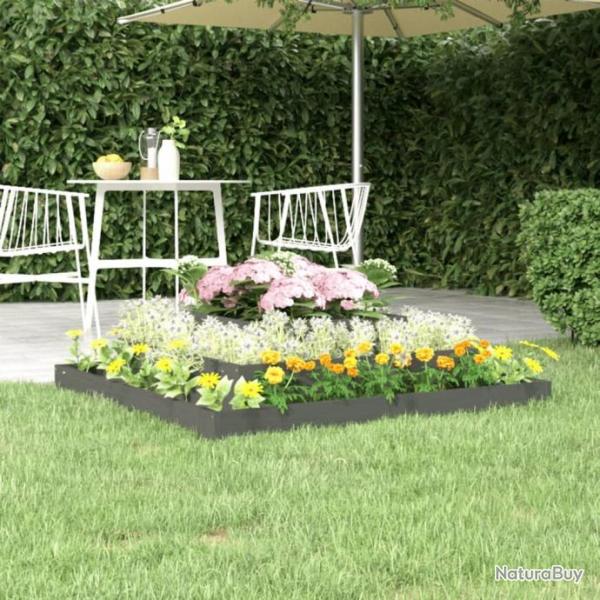 Jardinire Gris 110x110x27 cm Bois massif de pin