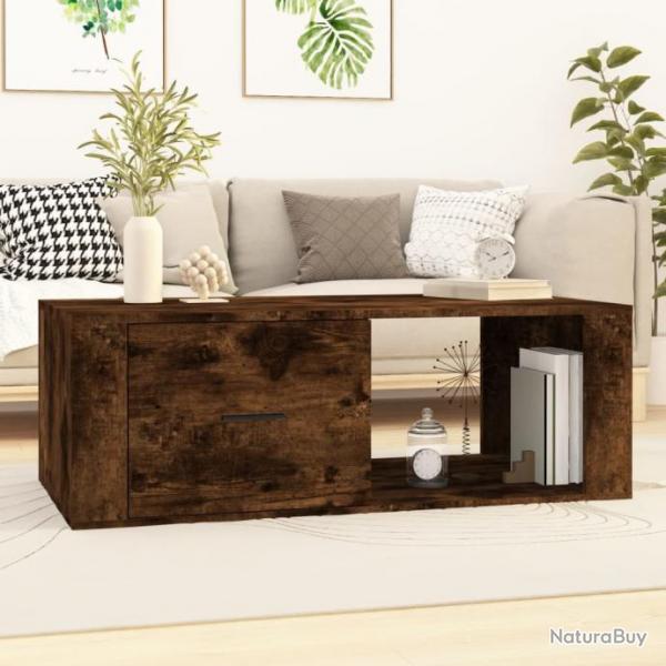 Table basse Chne fum 100x50,5x35 cm Bois d'ingnierie