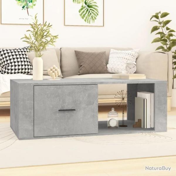 Table basse Gris bton 100x50,5x35 cm Bois d'ingnierie