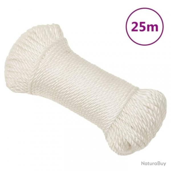 Corde de travail Blanc 6 mm 25 m polypropylne