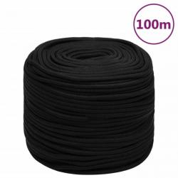 Corde de travail Noir 6 mm 100 m Polyester