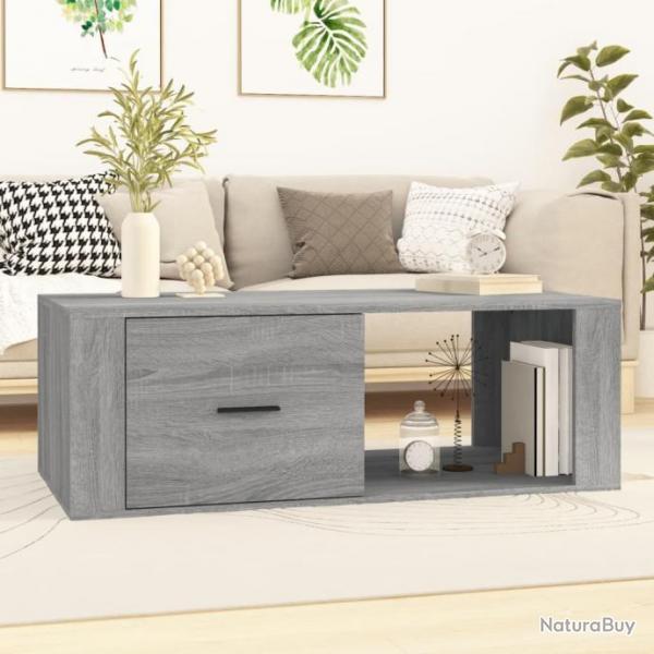 Table basse Sonoma gris 100x50,5x35 cm Bois d'ingnierie