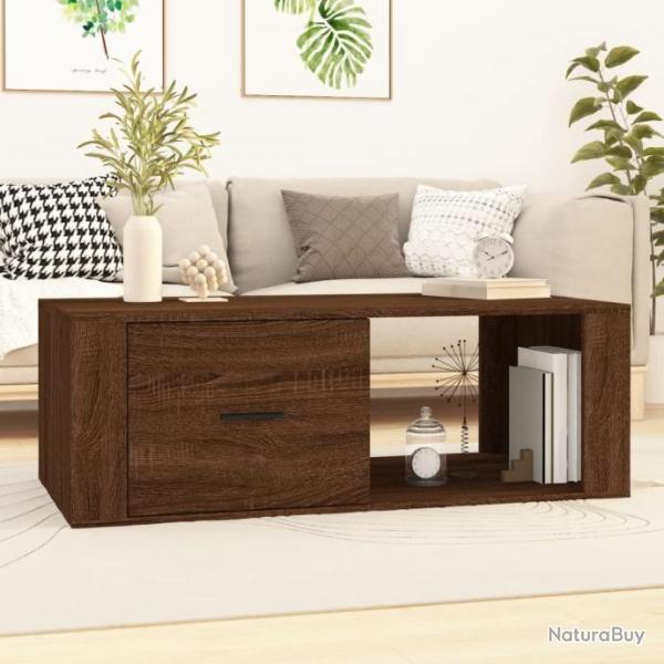 Table basse Chne marron 100x50,5x35 cm Bois d'ingnierie