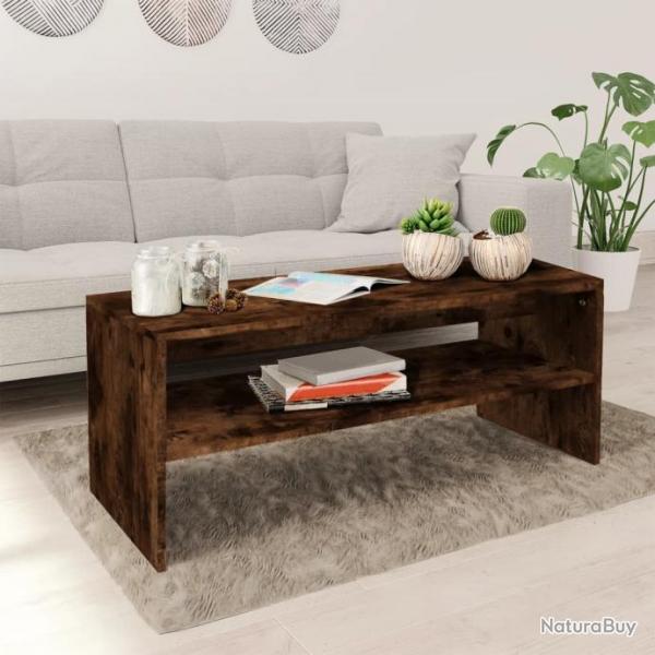 Table basse Chne fum 100x40x40 cm Bois d'ingnierie