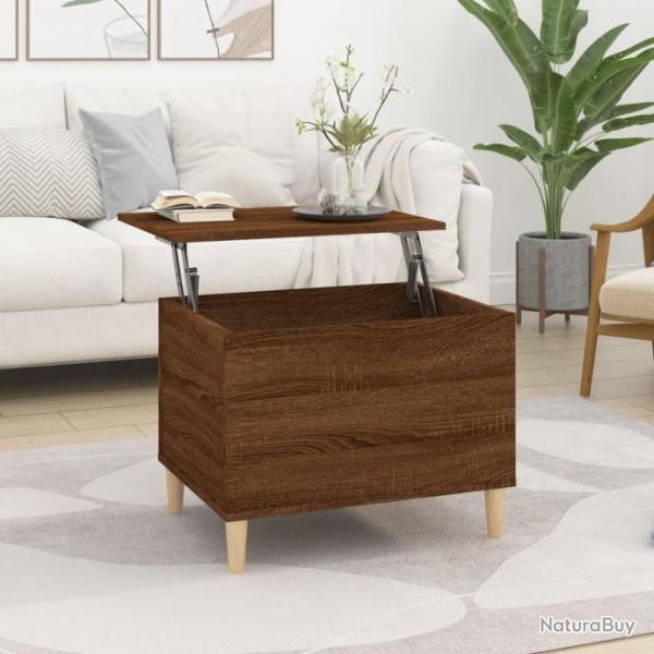 Table basse Chne marron 60x44,5x45 cm Bois d'ingnierie