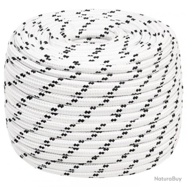 Corde de bateau tress Blanc 14 mmx100 m Polyester