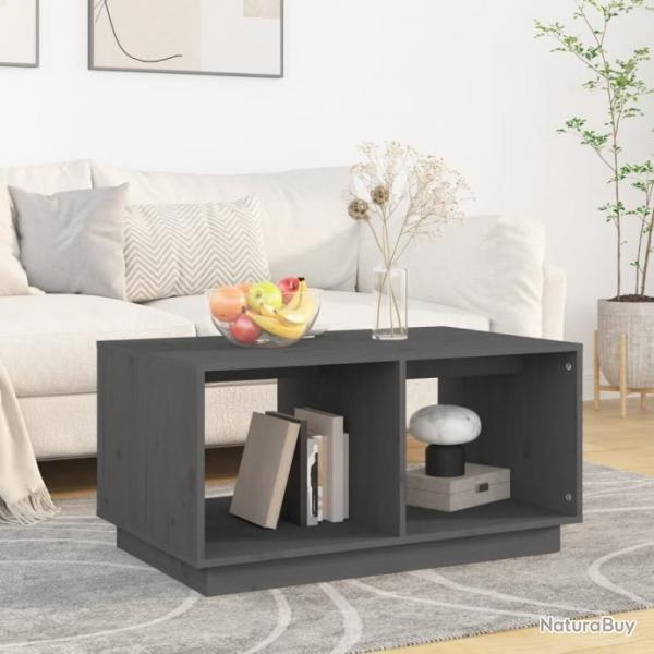 Table basse Gris 80x50x40 cm Bois massif de pin