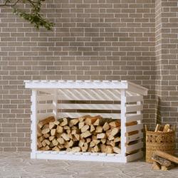 Support pour bois de chauffage Blanc 108x73x79 cm Bois de pin
