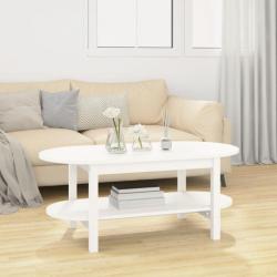 Table basse Blanc 110x55x45 cm Bois massif de pin