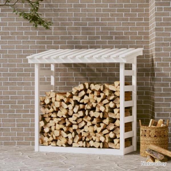 Support pour bois de chauffage Blanc 108x64,5x110cm Bois de pin