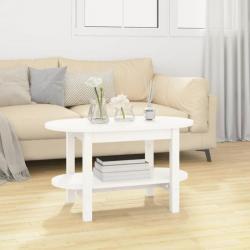 Table basse Blanc 80x45x45 cm Bois massif de pin