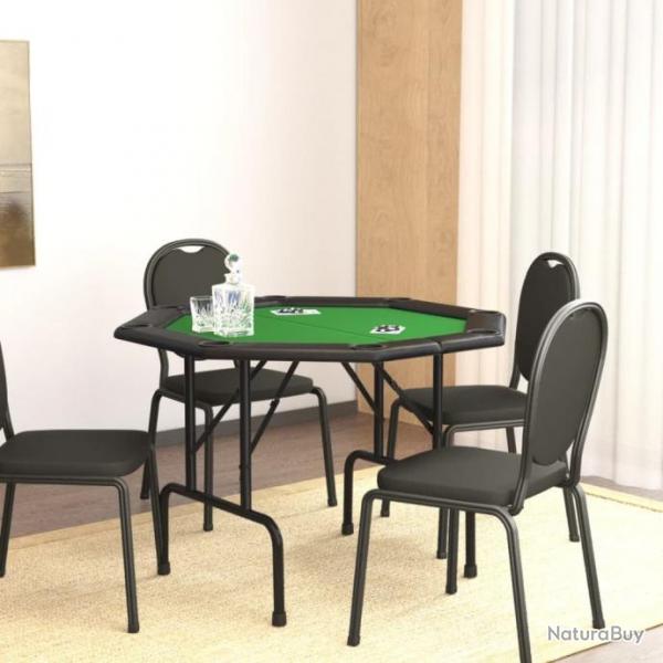 Table de poker pliable 8 joueurs Vert 108x108x75 cm